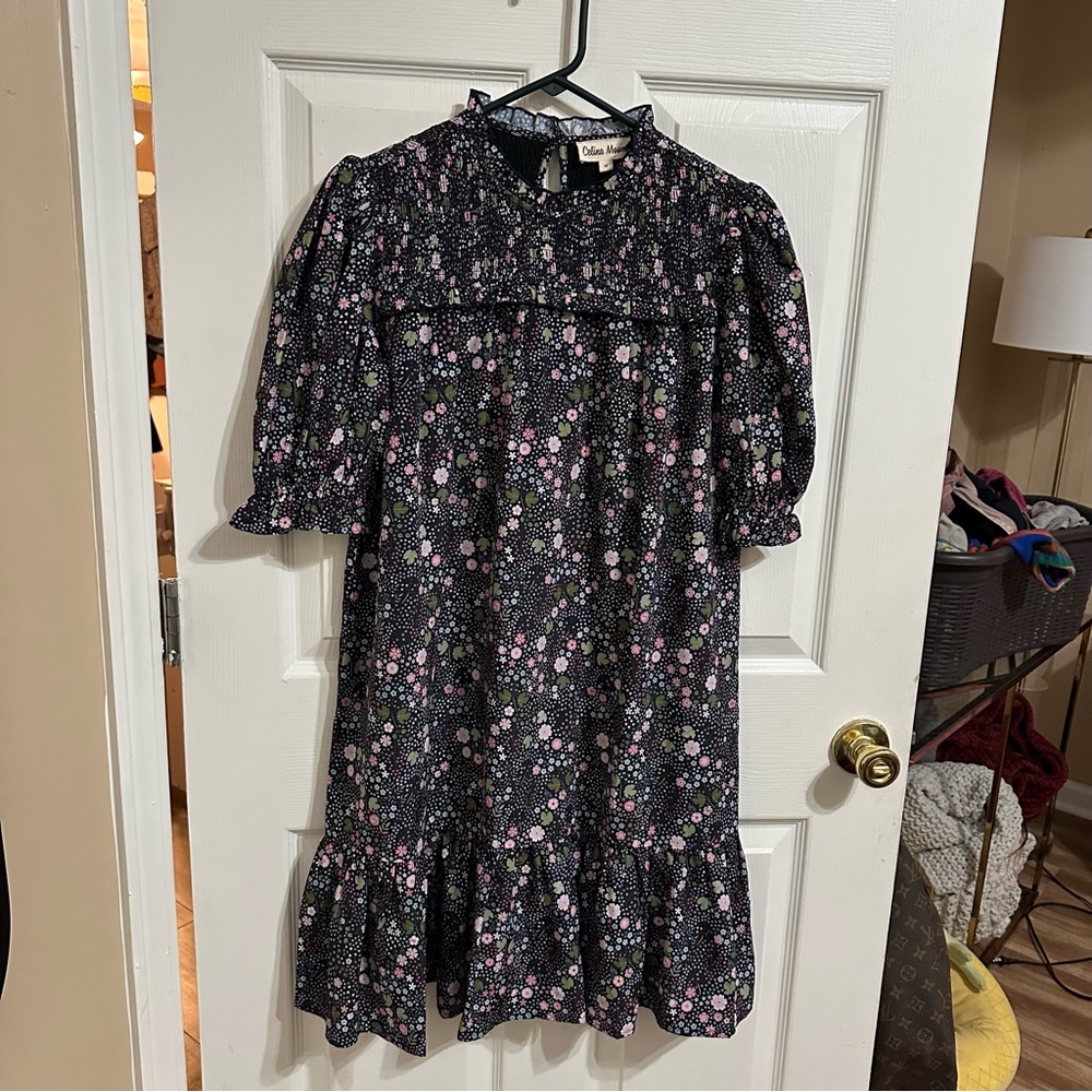 Floral Ruffle Mini Dress in Black medium - Picture 2 of 2